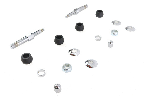 V-Twin - 54-0442 - Chrome Upper Rear Shock Stud Kit - Fits 1973-1984 Harley-Davidson FX
