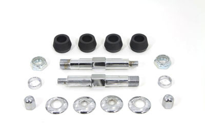 V-Twin - 54-0445 - Chrome Upper Rear Shock Stud Kit - Fits 1958-1964 Harley-Davidson FL