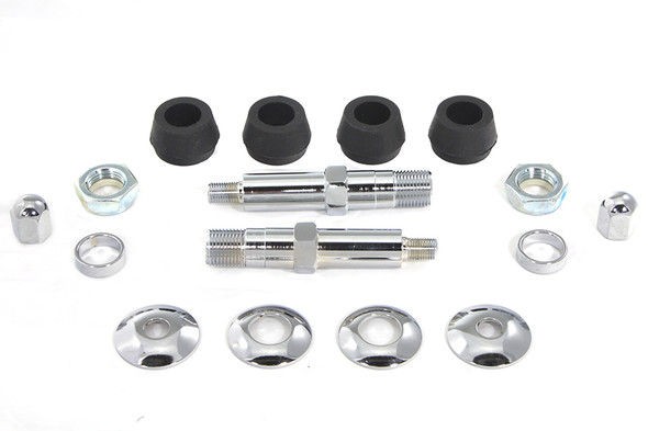 V-Twin - 54-0446 - Chrome Lower Rear Shock Stud Kit - Fits 1958-1964 Harley-Davidson FL