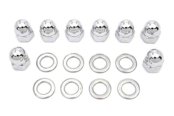 V-Twin - 7017-16 - Chrome Cylinder Base Acorn Nut and Washer