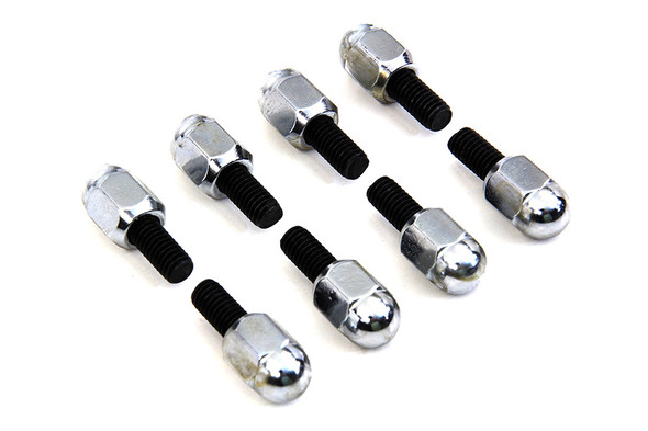 V-Twin - 7131-8 - Chrome Acorn Tappet Base Bolt 1/4 inch X 24 Thread