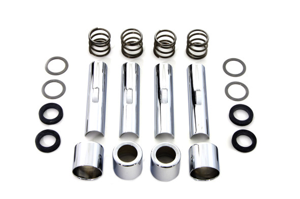 V-Twin - 7508-20T - Chrome Pushrod Cover and Clip Kit