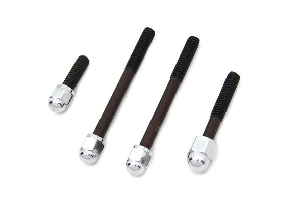 V-Twin - 8016-4 - Chrome Acorn Dash Cover Screw