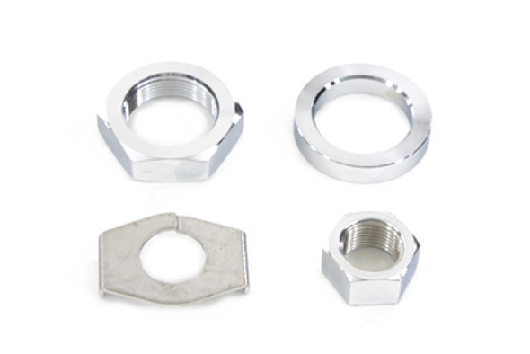 V-Twin - 8160-4T - Chrome Rear Axle Nut and Lock Kit