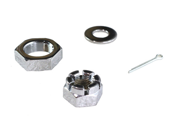 V-Twin - 8162-3 - Chrome Front Axle Nut Kit