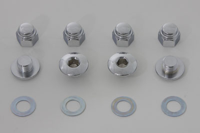 V-Twin - 8224-8T - Rocker Shaft End Nut Stock Allen Type Chrome - Fits 1971-1984 Harley-Davidson FL, 1971-1985 XL, 1979-1983 FLT, 1971-1984 FX, 1982-1983 FXR