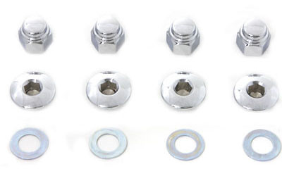 V-Twin - 8224-8T - Rocker Shaft End Nut Stock Allen Type Chrome - Fits 1971-1984 Harley-Davidson FL, 1971-1985 XL, 1979-1983 FLT, 1971-1984 FX, 1982-1983 FXR