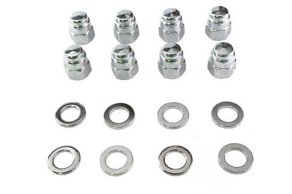 V-Twin - 8437-16 - Cylinder Base Nut Kit Cap Chrome