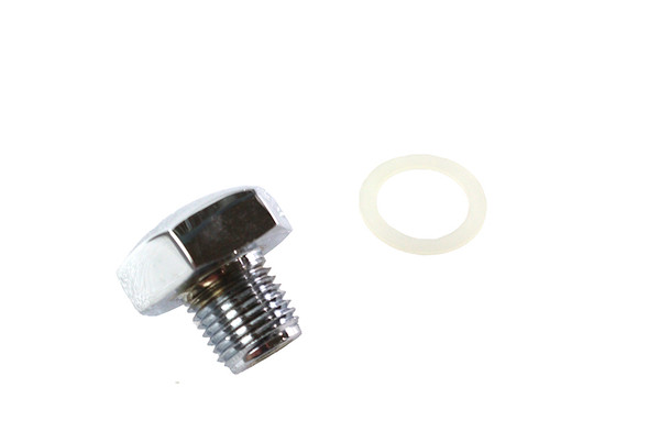 V-Twin - 8493-2 - Oil Tank Drain Plug Chrome