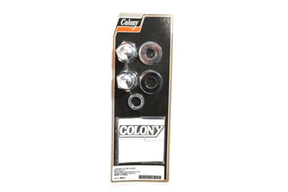 V-Twin - 8606-6 - Chrome Axle Nut Kit Acorn Style
