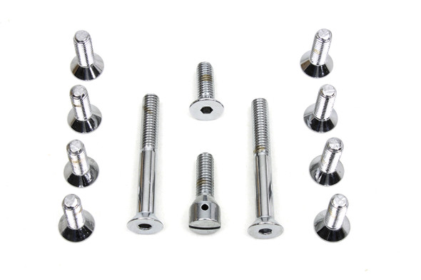 V-Twin - 8748-12 - Transmission Top Cover Screw Kit Chrome