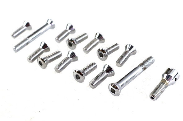V-Twin - 8750-14 - Transmission Top Cover Screw Kit Chrome