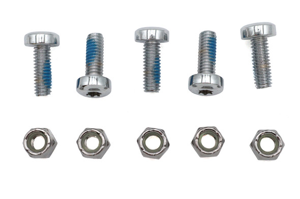 V-Twin - 8794-10T - Chrome Front Brake Disc Bolt Set