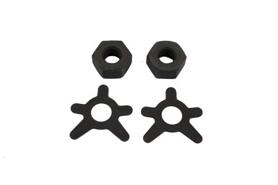V-Twin - 9677-4T - Brake Shaft Nut and Lock Kit Parkerized - Fits 1936-1940 Harley-Davidson EL, 1941-1957 FL, 1938-1948 UL