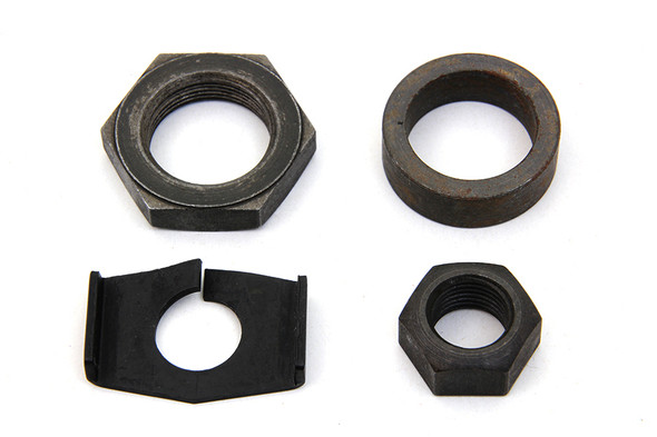 V-Twin - 9688-4T - Rear Axle Nut and Lock Kit Parkerized - Fits 1941-1952 Harley-Davidson WL