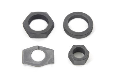 V-Twin - 9692-4T - Parkerized Rear Axle Nut and Lock Kit - Fits 1941-1972 Harley-Davidson FL, 1971-1972 FX, 1936-1940 EL, 1930-1936 VL