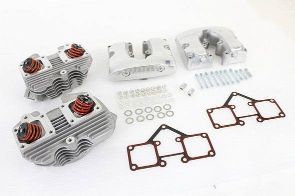 V-Twin - 10-1127 - Cylinder Head Set with Polished Rocker Box - Fits 1978-1984 Harley-Davidson FL, FX