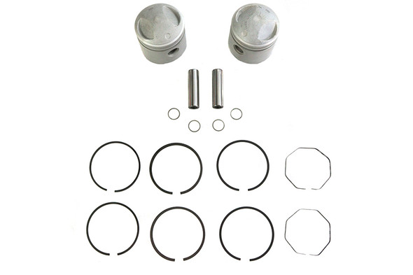 V-Twin - 11-2762 - Replica 74 inch Overhead Valve 3-7/16 inch Piston Set .060 O