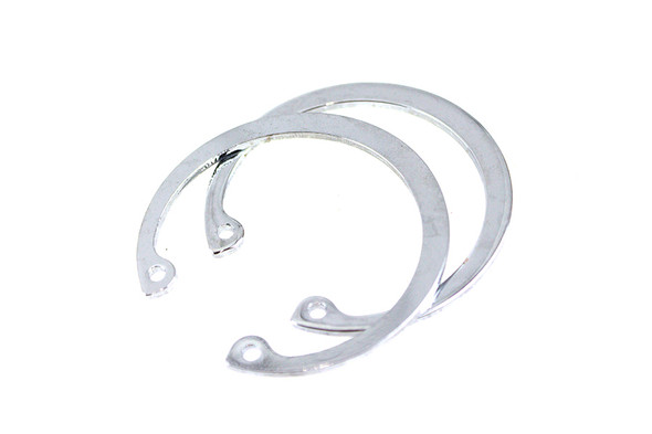V-Twin - 12-0933 - Wheel Hub Bearing Snap Ring Set Chrome - Fits 1973-1982 Harley-Davidson FL (front or rear), 1973-1982 FX (rear), 1973-1982 XL (rear)