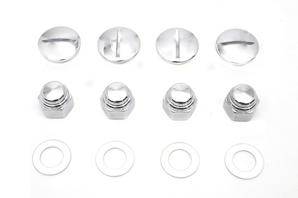 V-Twin - 2019-8 - Rocker Arm Slotted Chrome Cover Plug Kit