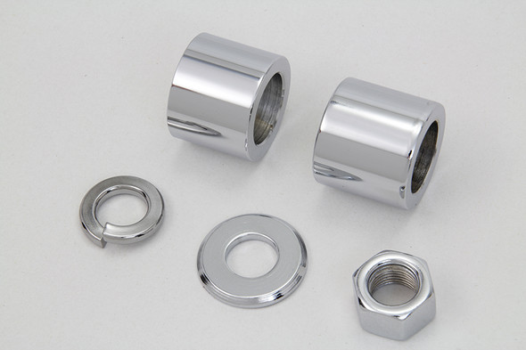 V-Twin - 2022-5 - Front Axle Spacer Kit Smooth Style Chrome