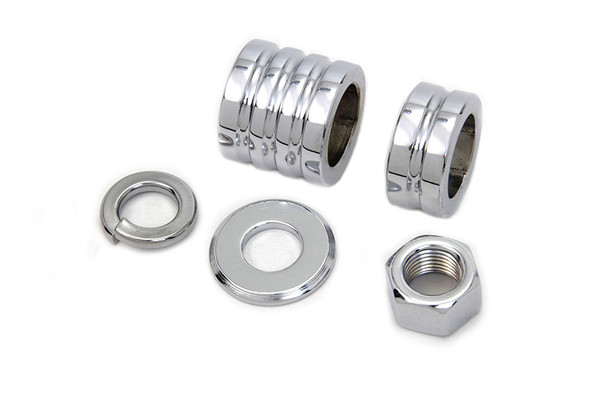 V-Twin - 2029-5 - Front Axle Spacer Kit Groove Style Chrome