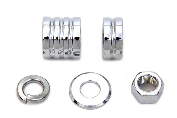 V-Twin - 2029-5 - Front Axle Spacer Kit Groove Style Chrome