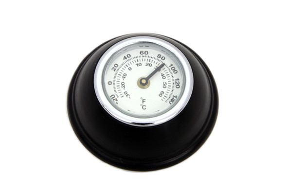 V-Twin - 21-0924 - Small Black Shifter Knob with Temperature Gauge - Fits 1936-1940 Harley-Davidson EL, 1937-1973 G, 1941-1951 FL, 1929-1953 WL, 1938-1948 UL