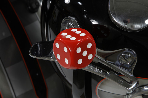 V-Twin - 21-0937 - Red Dice Style Shifter Knob - Fits 1941-1984 Harley-Davidson FL, 1936-1973 G, 1936-1952 W