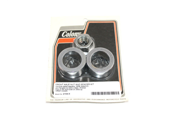 V-Twin - 2154-3 - Chrome Front Axle Nut and Spacer Kit