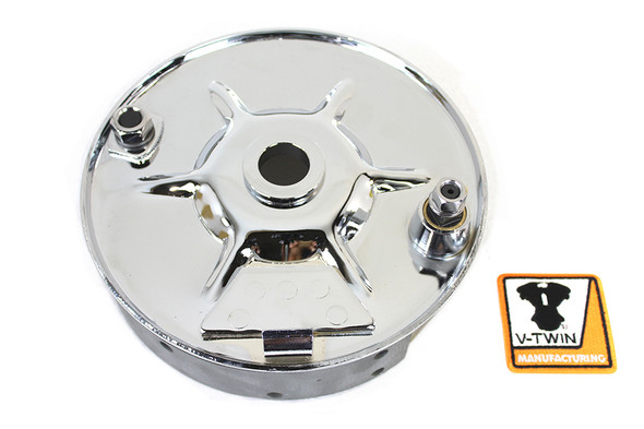 V-Twin - 22-0040 - Rear Mechanical Brake Backing Plate Kit Chrome - Fits 1937-1948 Harley-Davidson VL, 1936-1940 EL, 1941-1957 FL