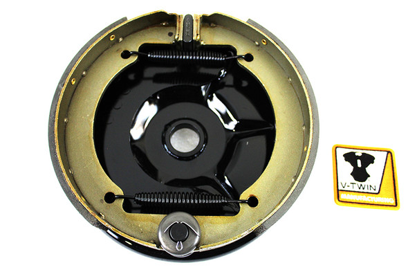 V-Twin - 22-0041 - Rear Mechanical Brake Backing Plate Kit Black - Fits 1937-1948 Harley-Davidson VL, 1936-1940 EL, 1941-1957 FL