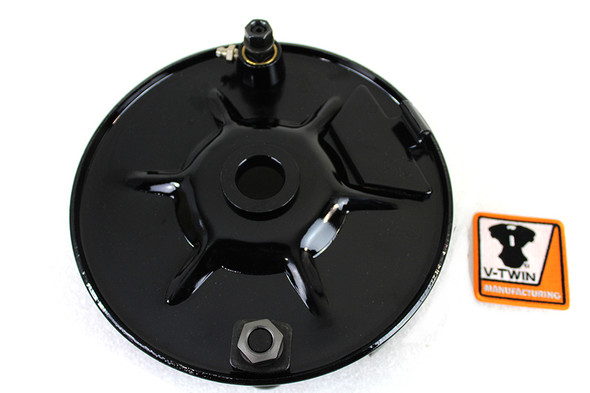 V-Twin - 22-0041 - Rear Mechanical Brake Backing Plate Kit Black - Fits 1937-1948 Harley-Davidson VL, 1936-1940 EL, 1941-1957 FL