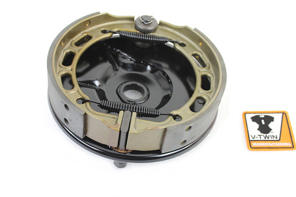 V-Twin - 22-0075 - Rear Mechanical Brake Backing Plate Kit Black - Fits 1937-1948 Harley-Davidson VL, 1936-1940 EL, 1941-1957 FL