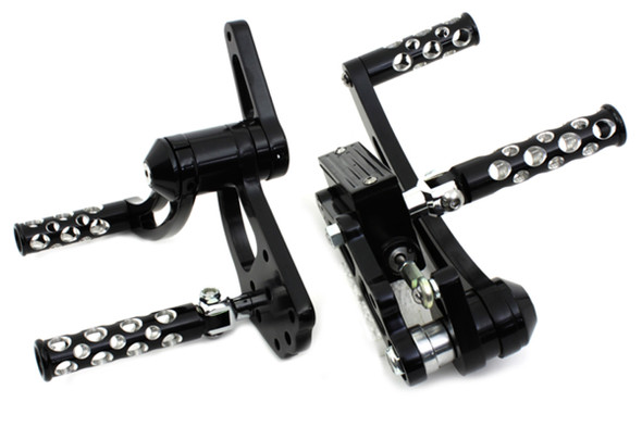 V-Twin - 22-0110 - Black Forward Control Kit - Fits 1970-1999 Harley-Davidson FX