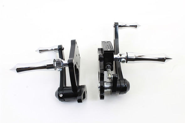 V-Twin - 22-0125 - Black Billet Extended Forward Control Set