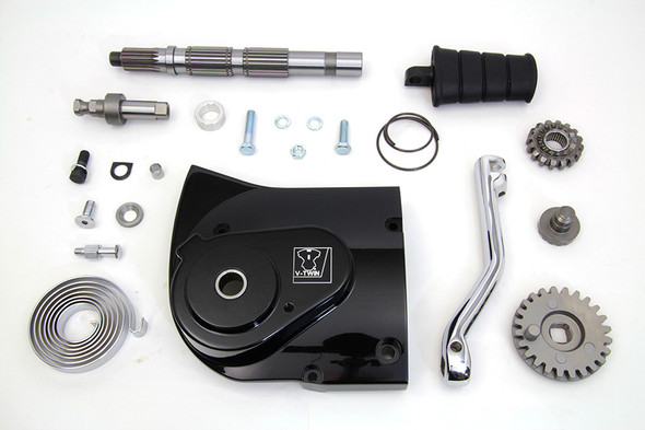 V-Twin - 22-0218 - Kick Starter Conversion Kit Chrome - Fits 1991