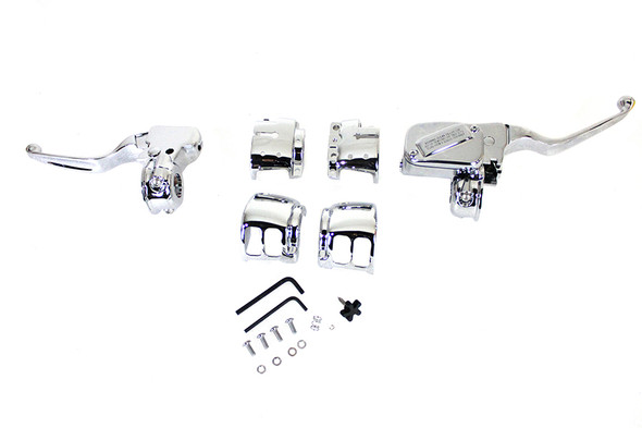 V-Twin - 22-0600 - Handlebar Control Kit Chrome - Fits 2015-2017 Harley-Davidson FLST, FXSB, FXST, FLS