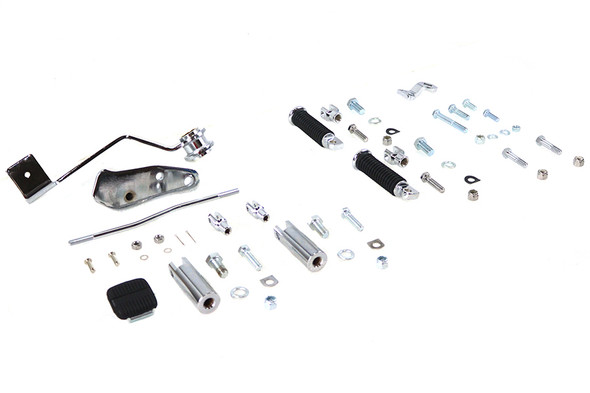V-Twin - 22-0672 - Rigid Forward Brake Pedal Kit Chrome - Fits 1947-1957 Harley-Davidson FL
