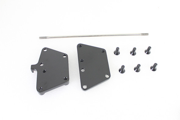 V-Twin - 22-0677 - Extended Forward Control Kit Black - Fits 2000-2017 Harley-Davidson FLST, FXST
