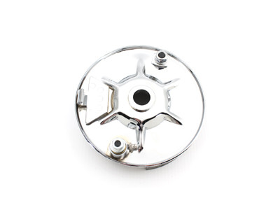 V-Twin - 22-0708 - Rear Mechanical Brake Backing Plate Kit Chrome - Fits 1937-1948 Harley-Davidson VL, 1936-1940 EL, 1941-1957 FL
