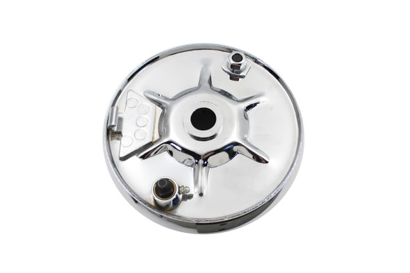 V-Twin - 22-0745 - Rear Mechanical Brake Backing Plate Kit Chrome - Fits 1937-1948 Harley-Davidson VL, 1936-1940 EL, 1941-1957 FL