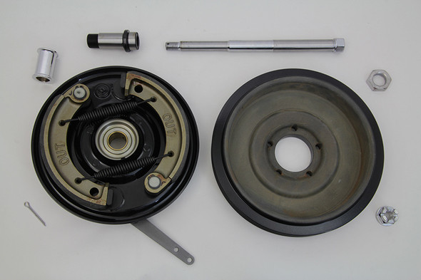 V-Twin - 22-0774 - Dual Cam Brake Backing Plate and Brake Drum Kit Black V-Twin - 22-0774 - Dual Cam Brake Backing Plate and Brake Drum Kit Black