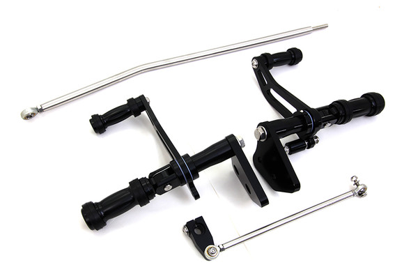 V-Twin - 22-0778 - Billet Forward Control Kit Black - Fits 2003-2013 Harley-Davidson FXD, 2000-2012 FXDL