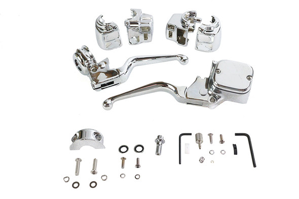 V-Twin - 22-0881 - Chrome Handlebar Control Kit - Fits 1996-2007 Harley-Davidson FLT