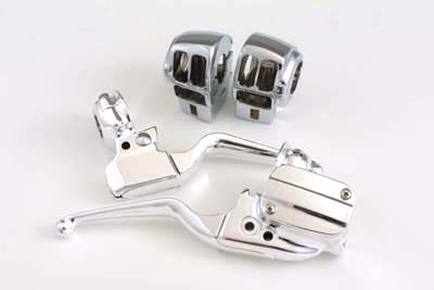 V-Twin - 22-0883 - Chrome Handlebar Control Kit - Fits 1996-2007 Harley-Davidson FLT