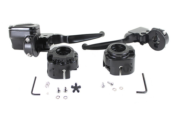 V-Twin - 22-0887 - Handlebar Control Kit Black - Fits 2015-2017 Harley-Davidson FLST, FXSB, FXST