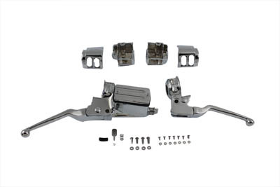 V-Twin - 22-1099 - Chrome Handlebar Control Kit - Fits 1984-1995 Harley-Davidson FLT