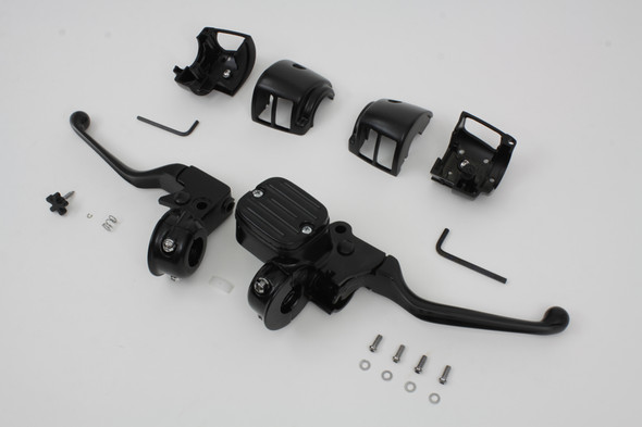 V-Twin - 22-1160 - Handlebar Control Kit Black - Fits 2007-2011 Harley-Davidson FLST, FXST, FXDWG, FXD