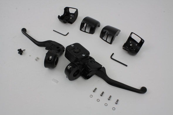 V-Twin - 22-1161 - Smooth Contour Handlebar Control Kit Black - Fits 1996-2006 Harley-Davidson FXST, 1996-2003 XL, 1996-2006 FLST, FXDWG, FXD